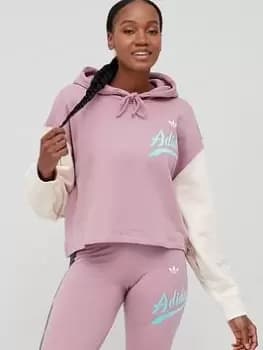 adidas Originals Logo Play Hoodie - Mauve Size 8, Women