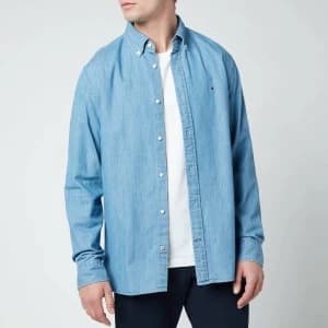 Tommy Hilfiger Mens Light Denim Shirt - Light Indigo - L