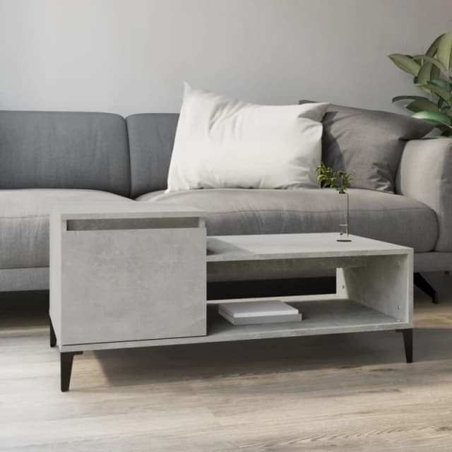Vidaxl Coffee Table Concrete Grey 100X50X45cm Engineered Wood, Grey 821136