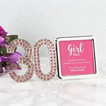 3" x 3" - Girl Talk Pink Crystal Frame - 30