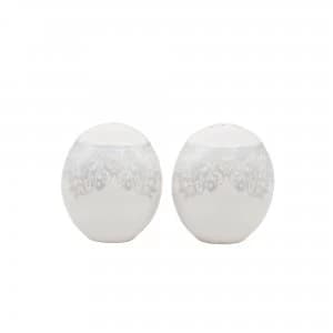 Denby Monsoon Filigree Silver Salt and Pepper Pots