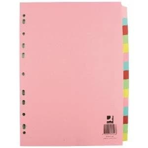 Q-Connect A4 Subject Divider Multi-Punched 15 Part Pack of 10 KF01516Q
