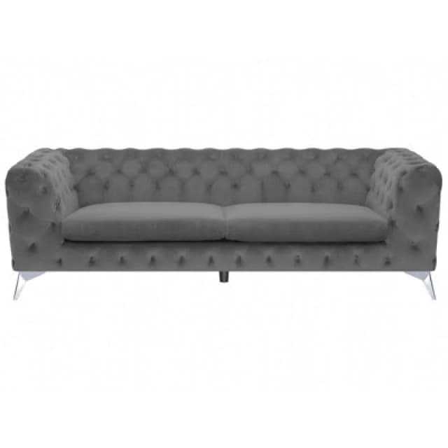 Beliani Sofa 3 Seater Sotra Velvet Grey