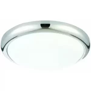 Loops - Round LED Flush Ceiling Light 15W Colour Changing White Chrome Indoor Bulkhead