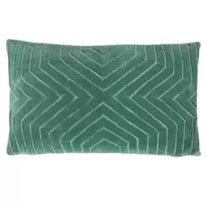 Mahal Geometric Cushion Juniper Green, Juniper Green / 30 x 50cm / Polyester Filled