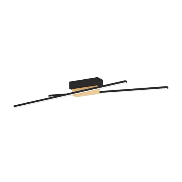 EGLO Eglo Panagria Modern LED Ceiling Light with Wood Accents WBS in Black One Size Unisex 9008606244232