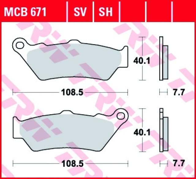 TRW MCB671SV Brake pad set Brake Pad Set,disc brake (402)