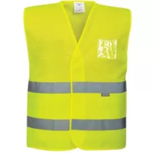 Portwest C494YERL/XL - sz L - XL Hi-Vis Half Mesh Vest - Yellow - Yellow