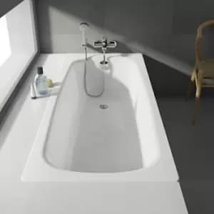 Roca - Contesa Anti Slip Single Ended Steel Bath - 1600mm x 700mm - 2 Tap Hole