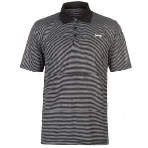 Slazenger Micro Stripe Golf Polo Shirt Mens - Black