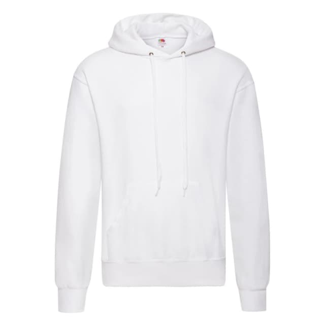 Fruit Of The Loom Fruit of the Loom Men Classic Hooded Sweatshirt in White Size: large White L Male 5063377183184
