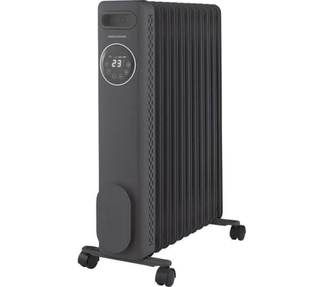 Morphy Richards HeatFlux 2.5kw Portable Oil-Filled Radiator - Grey, Silver/Grey 5056765402691