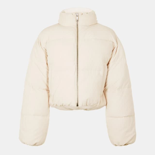 Jack Wills Womens Insulated Weather-Resistant Structured Fit Short Puffer Jacket Cream female 12 (M)