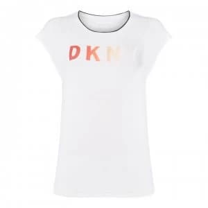 DKNY Rainbow Logo T Shirt - White