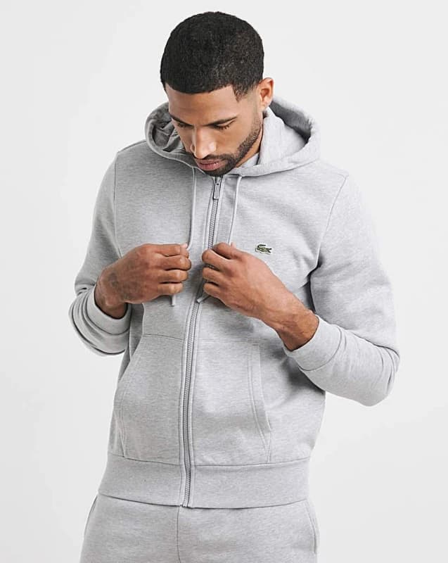 Lacoste Cotton Zip-Up Hoodie Grey Marl Men S;M;L;XL;XXL;XS