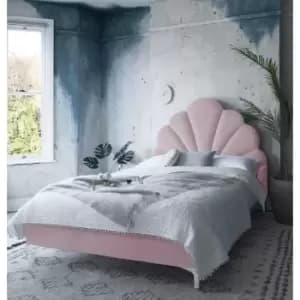 Hendo Bed Double Plush Velvet Pink