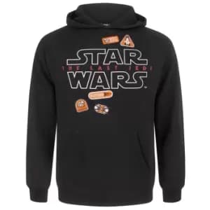 Star Wars Mens The Last Jedi Badges Hoodie (S) (Black)