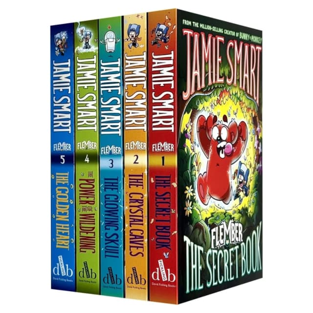 Flember Series 5 Books Collection Set by Jamie Smart (The Secret Book, The Crystal Caves, The Glowing Skull) Jamie Smart Books