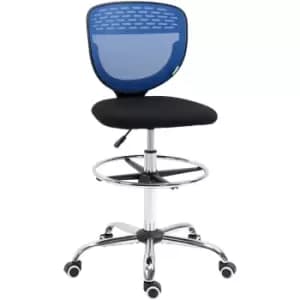 Vinsetto Draughtsman Chair, Tall Office Chair with Lumbar Support, Blue - Blue