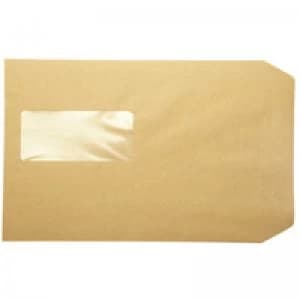 Q-Connect Pocket Envelope C5 Window 115gsm Manilla Peel and Seal Pk 50