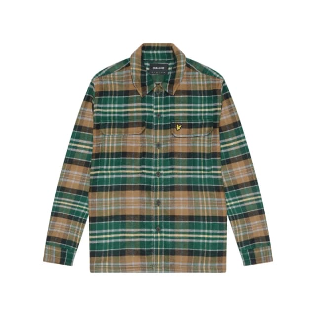 Lyle & Scott Check Flannel Overshirt Argyle Teal/Heritage Taupe S