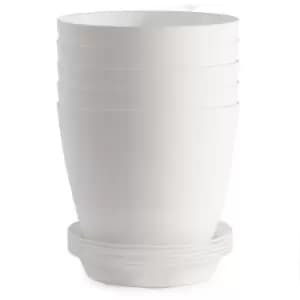 Plastic Planter Pots with Saucers - Set of 5 Pukkr