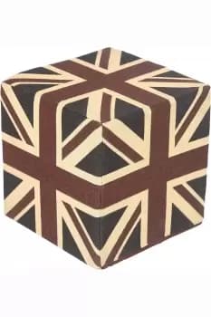 Cotton Cube Pouffe Vintage Union Jack