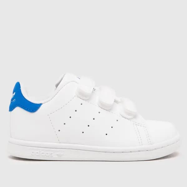 adidas white & blue stan smith v Boys Toddler Trainers