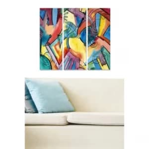 MDF257466661 Multicolor Decorative MDF Painting (3 Pieces)