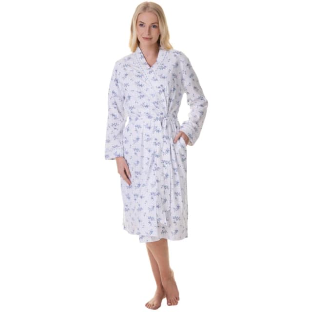 Camille 100% Cotton Lightweight Floral Wrap Navy female 10-12