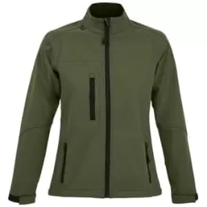 SOLS Womens/Ladies Roxy Soft Shell Jacket (Breathable, Windproof And Water Resistant) (XXL) (Dark Green)