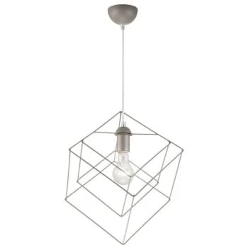Lamkur Lighting - Wire Frame Pendant Ceiling Light Silver, 1x E27
