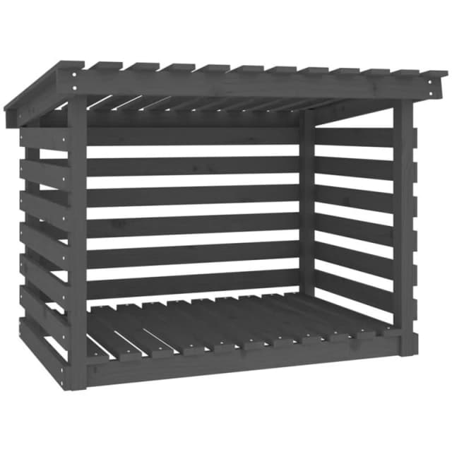 vidaXL Firewood Rack Grey 108x73x79cm Solid Wood Pine, Grey 822229