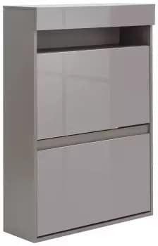 GFW Galicia 2 Shelf With LED Light Shoe Storage - Grey