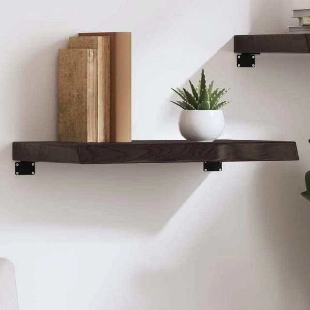 Vidaxl Wall Shelf Dark Grey 60X40X6cm Treated Solid Wood Oak, Brown 363769