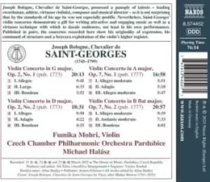 Joseph Bologne, Chevalier de Saint-Georges - Joseph Bologne, Chevalier De Saint-Georges: Violin Concertos... CD Album - Used