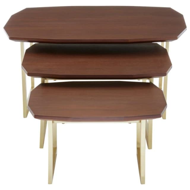 Fifty Five South Villi 3 Nesting Tables Brown unisex One Size