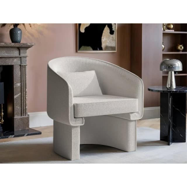 Solace+Co Lowen Accent Chair in Cream Cream Unisex