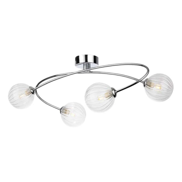 Firstlight Atom 4-Light Semi-Flush Ceiling Light Clear in Chrome