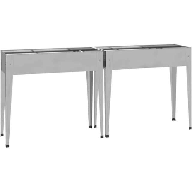 vidaXL Garden Planters 2 pcs Galvanised Steel, Silver 3154236