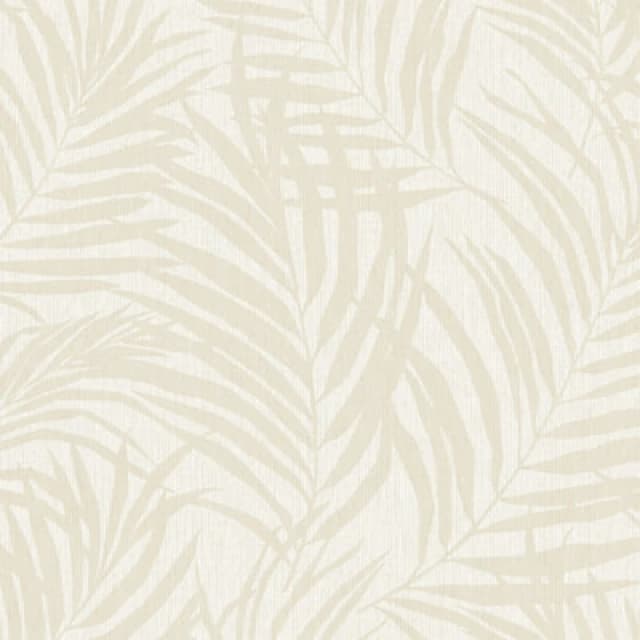 Grandeco Maui Palm Frond Leaf Textured Wallpaper, Neutral