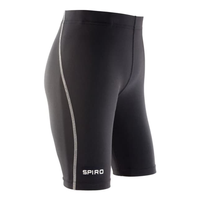Spiro Bodyfit Base Layer Shorts in Black Size: 10-12 Years Black Unisex 10-12 Years