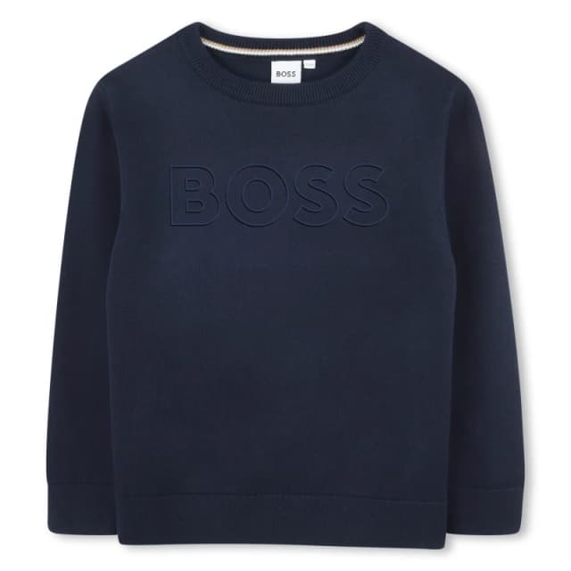 Boss Kids Logo Sweater Navy Blue male 10Y