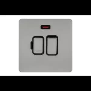 Schneider Electric Ultimate Screwless Flat Plate - Switched Fused Connection Unit, with Neon Indicator, Double Pole, 13A, GU5411BSS, Stainless Steel w