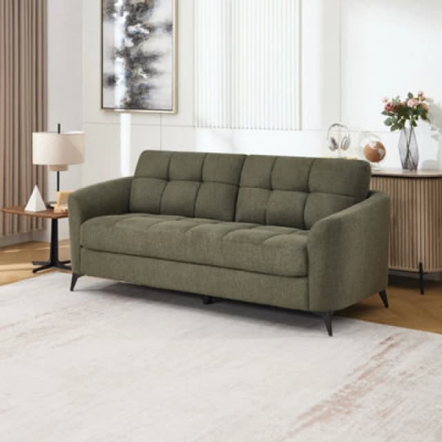 More4Homes Solna 3 Seater Scandi Style Fabric Living Room Sofa (Green)