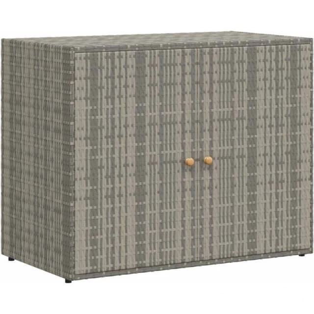 VIDAXL Garden Storage Cabinet Grey 100x55.5x80cm Poly Rattan Vidaxl 8720845670306