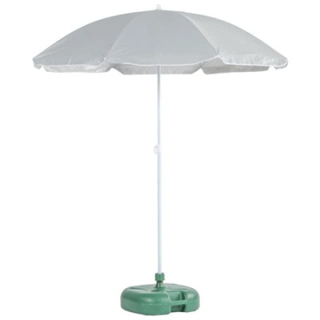 Harbour Housewares Metal Beach Parasol & Base Set - 1.74 X 1.93M - Grey/green