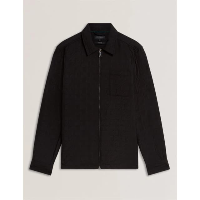 Ted Baker Mens Quilt Overshirt Black male S (2)