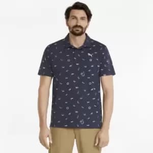 Puma 2022 Mattr Sunnies Polo - Navy Blazer/Chalk Pink - L