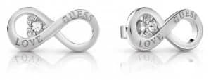 Guess Ladies Silver Plate Endless Love Studded Earrings Jewellery